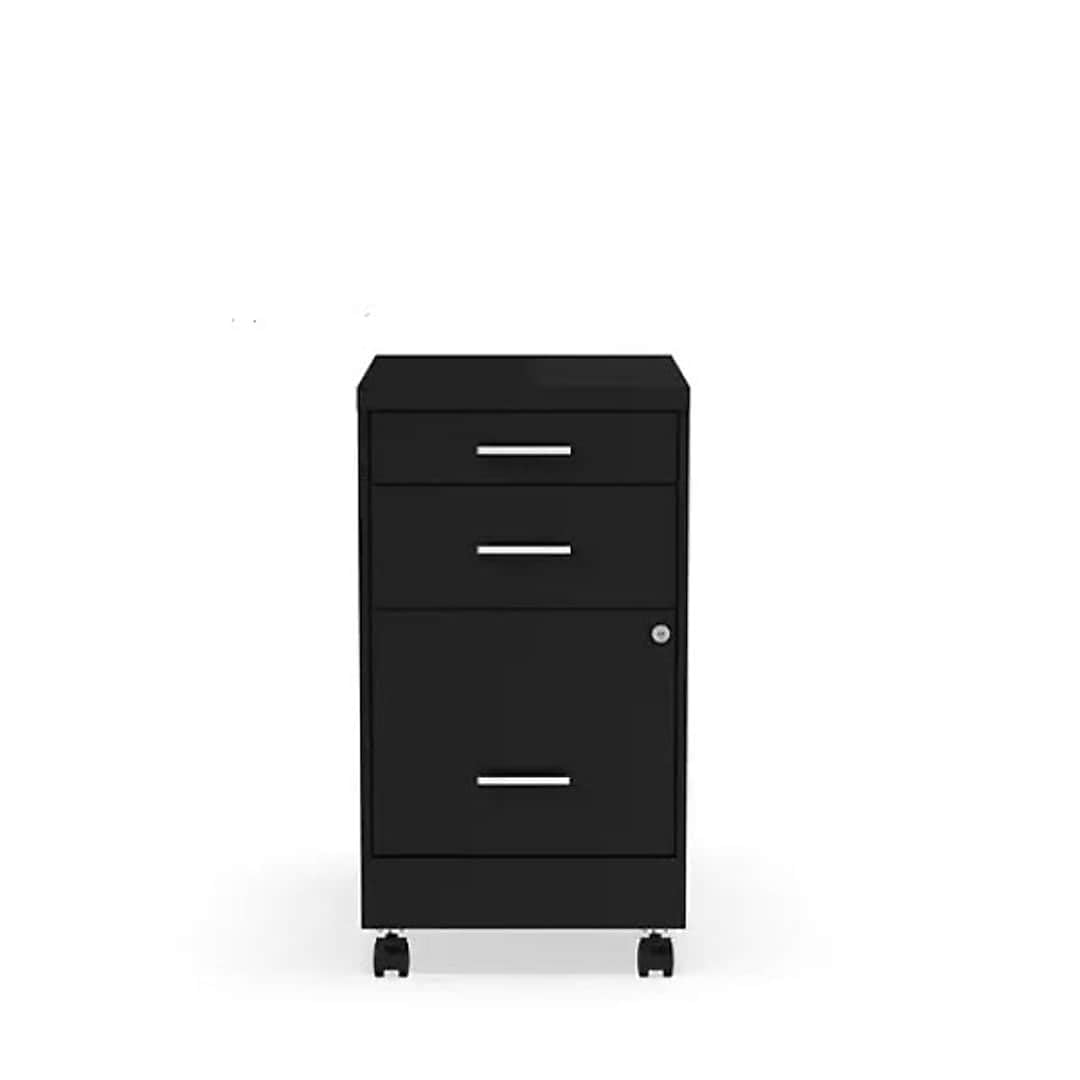 Black 3 Drawer Letter Size File Cabinet U384
