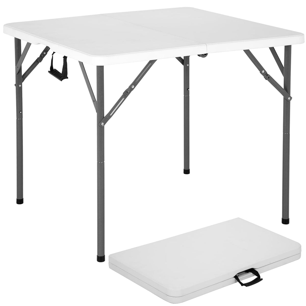 34" White Portable Plastic Folding Table E737
