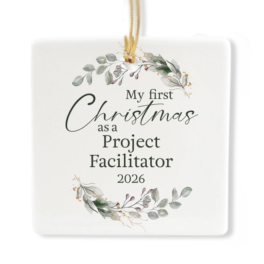 Ceramic 3-inch Square-Shaped Ornament R7122