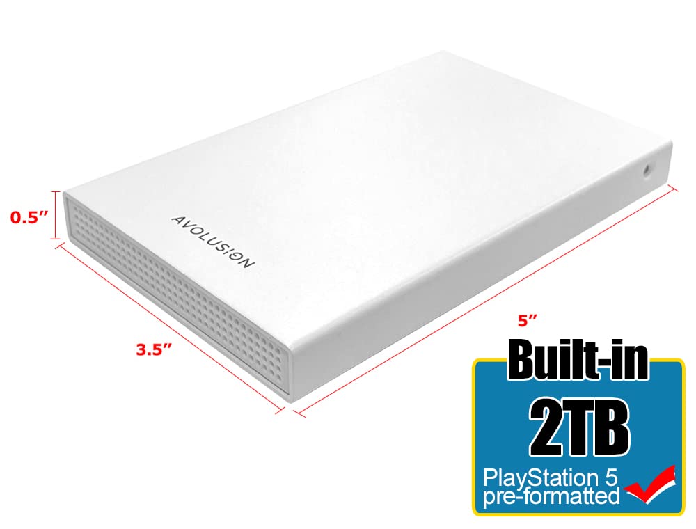 2TB USB 3.0 Portable External Gaming Hard Drive White Y6127