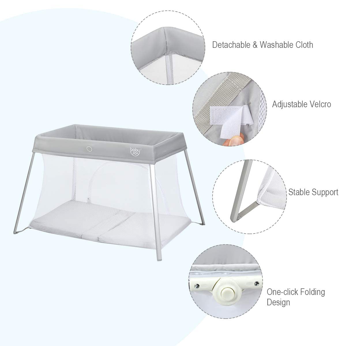 2 in 1 Portable Baby Playard with Mattress and Carry Bag X262683