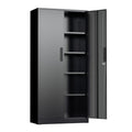 Black 72" Locking Steel Storage Cabinet with 4 Adjustable Shelves W720983