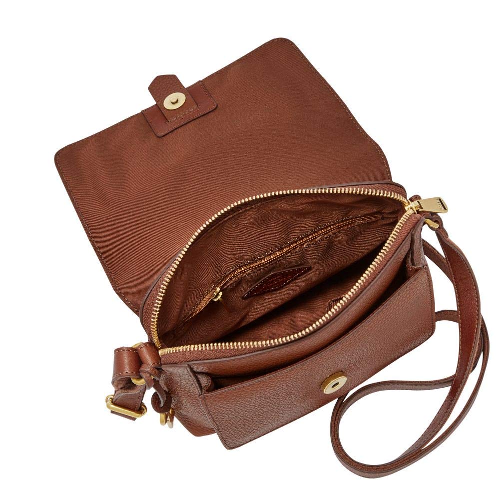 Brown Leather Small Crossbody Handbag J361000