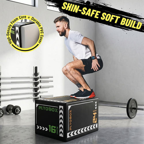 3-in-1 Foam Plyometric Jump Box, 16/20/24 Inch Z46925
