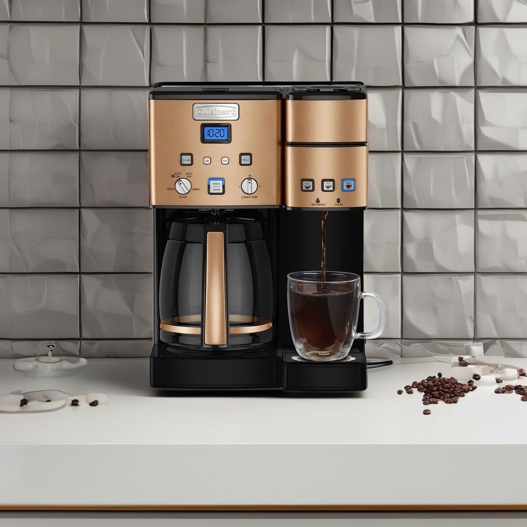 Single Serve + 12 Cup Stainless Steel Coffee Maker W86479