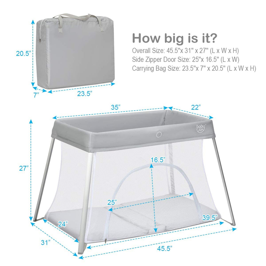 2 in 1 Portable Baby Playard with Mattress and Carry Bag X262683