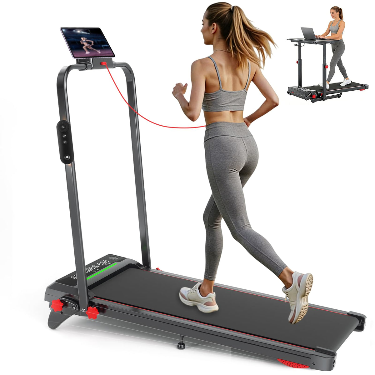 Foldable Treadmill with Incline and Handle Bar U8000