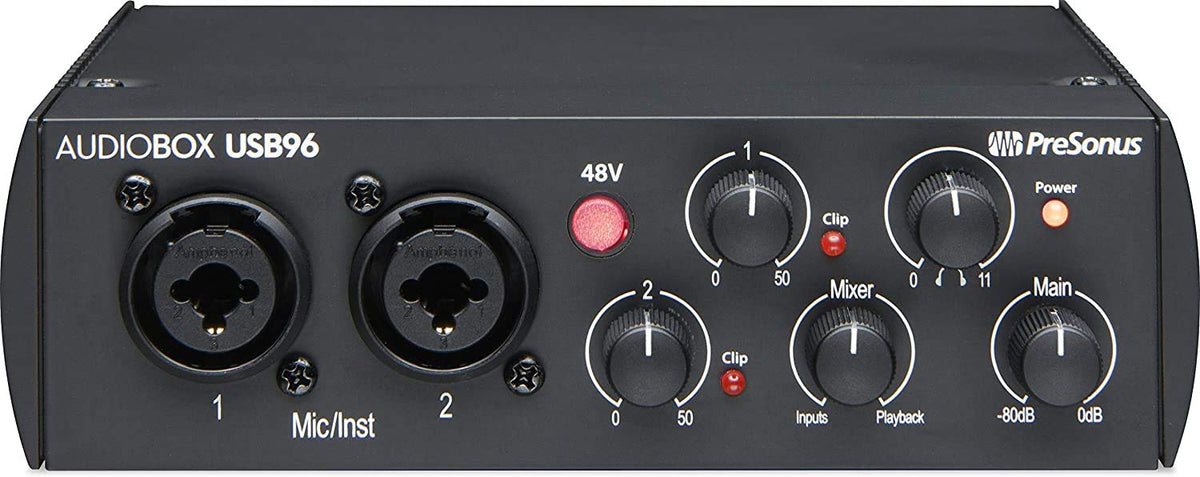 USB Audio MIDI Interface Recording Bundle with Condenser Microphone and Headphones I1093