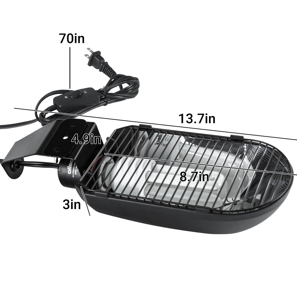 Bird Cage Light Fixture Combo Kit, 2.4% UVB UVA 20W Compact Fluorescent Bulb N45109