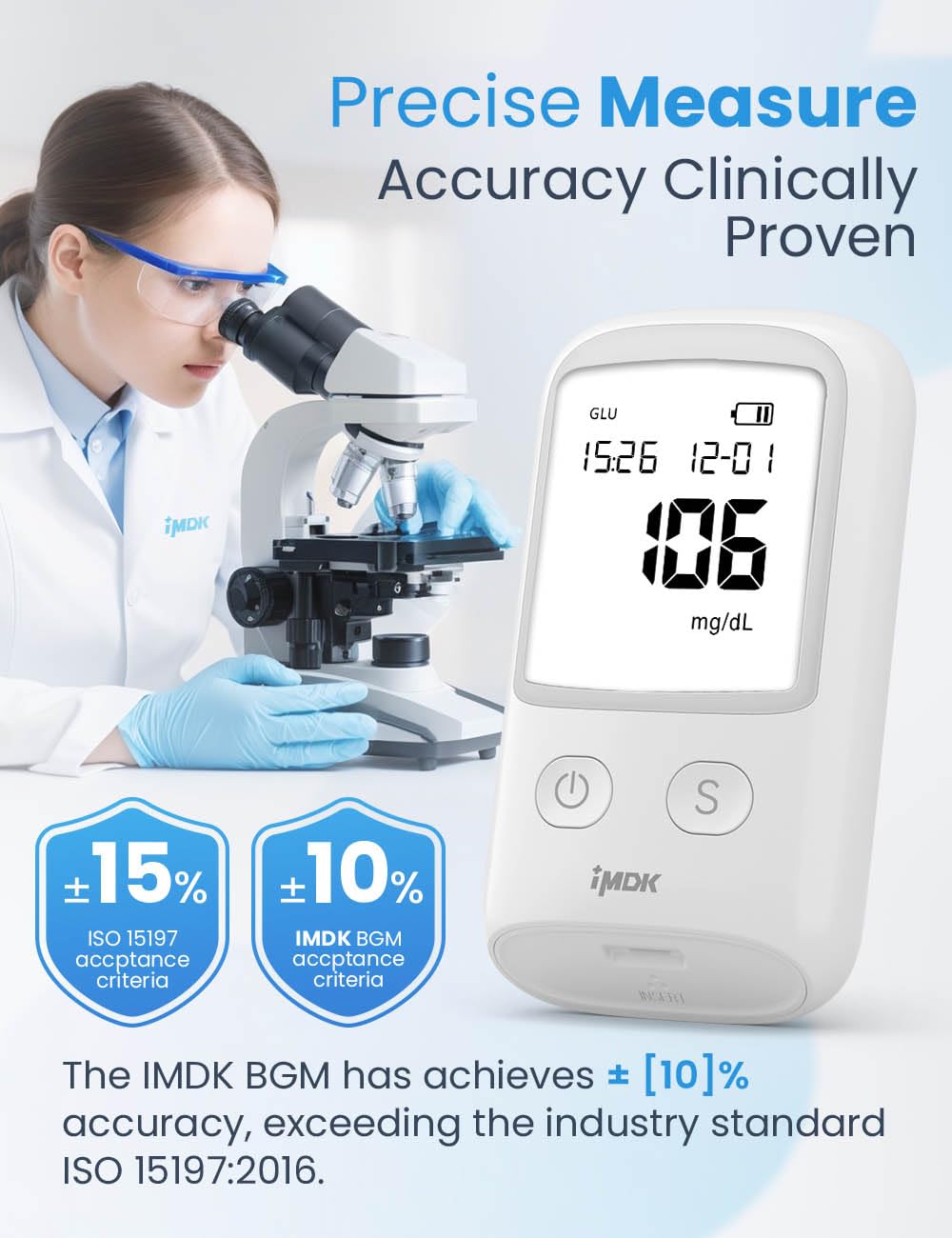 Blood Glucose Monitor Kit with 100 Strips and 100 Lancets Z93928