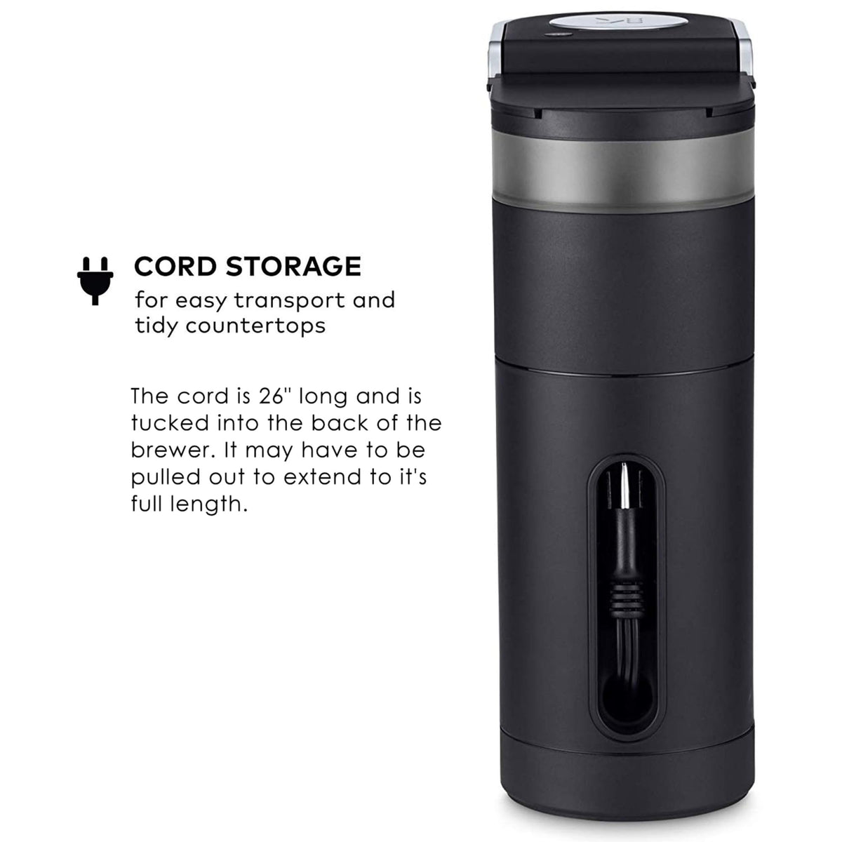 Single Serve K-Cup Pod Coffee Maker, 6 to 12oz Brew Size, Black U32703