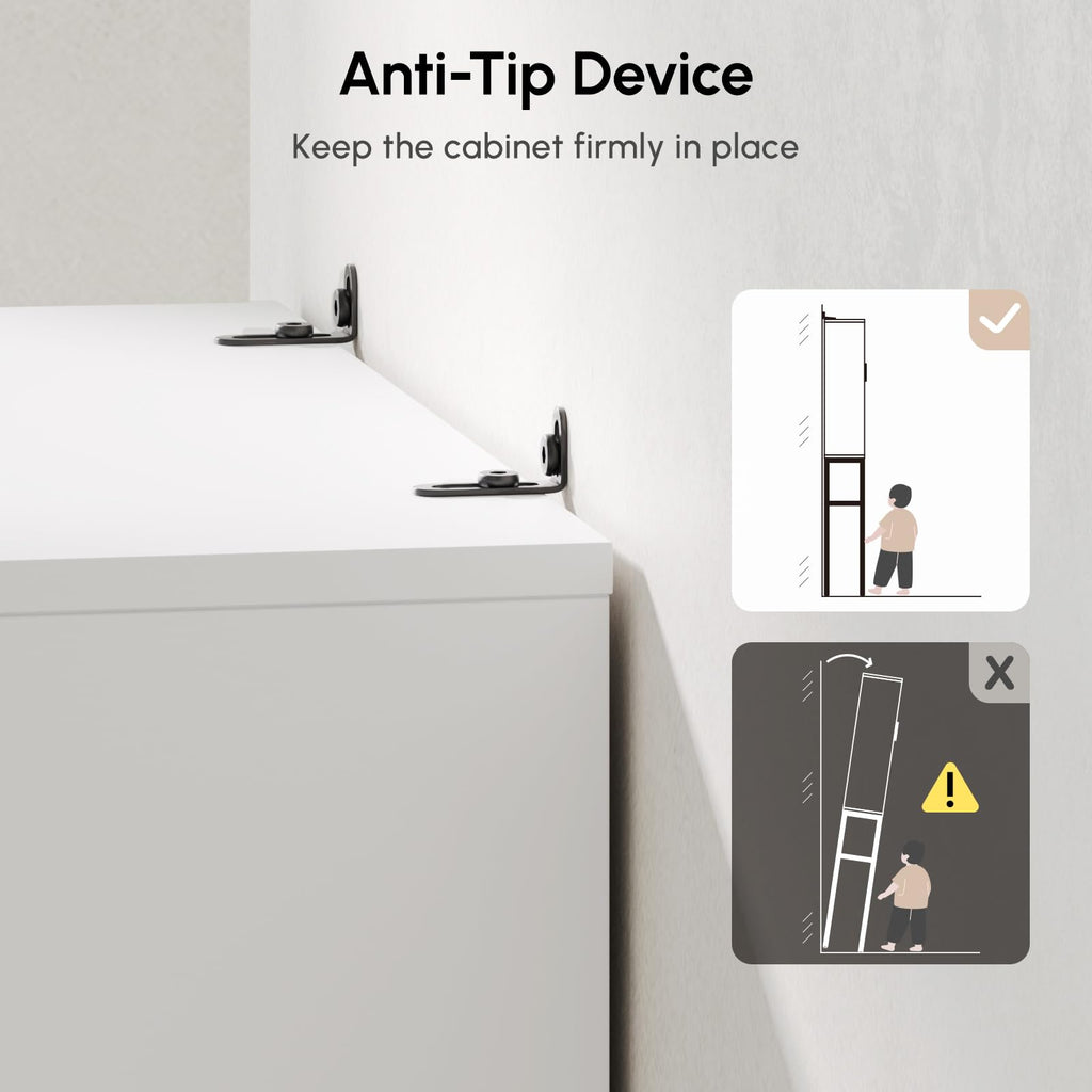 White Over The Toilet Storage Cabinet with Glass Doors V429276