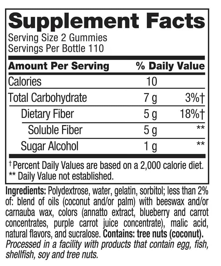 Sugar Free Fiber Gummies with Prebiotic 220 Count J232709