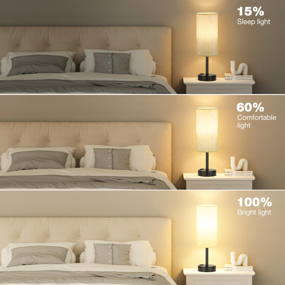 Turquoise Dimmable Touch Bedside Table Lamp H650