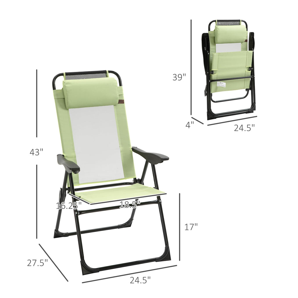 Folding Patio Dining Chairs Set of 2 Green V68027