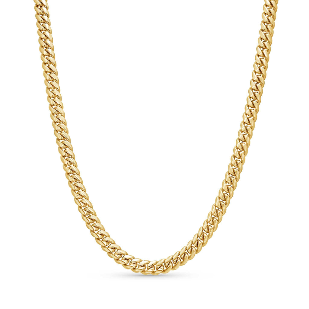 5.5mm Gold Vermeil Sterling Silver Cuban Link Chain Necklace L503
