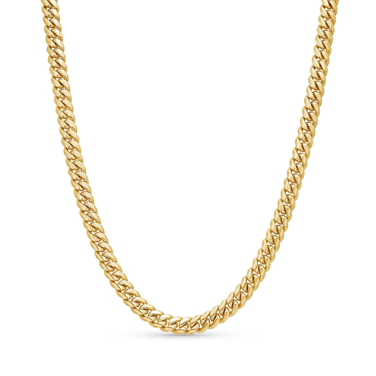 5.5mm Gold Vermeil Sterling Silver Cuban Link Chain Necklace L503
