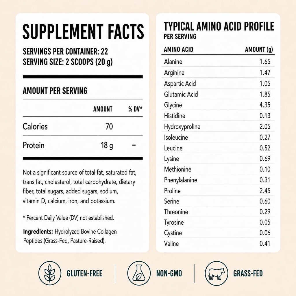 Hydrolyzed Bovine Collagen Peptides Powder, Grass Fed, Unflavored, 16 oz X5671
