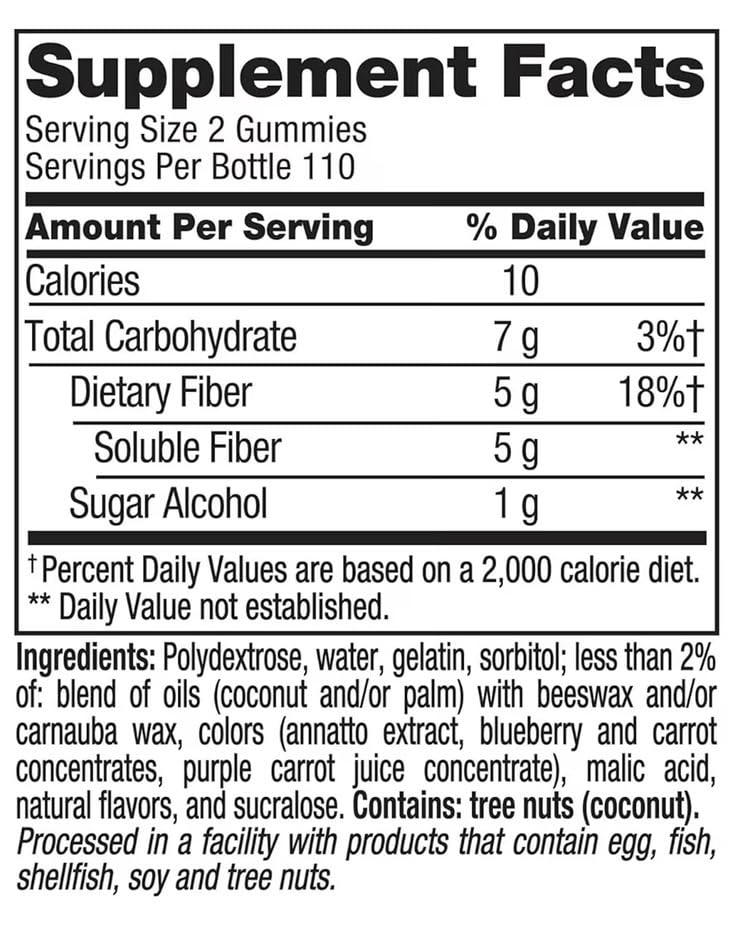 Sugar Free Fiber Gummies with Prebiotic 220 Count J232709