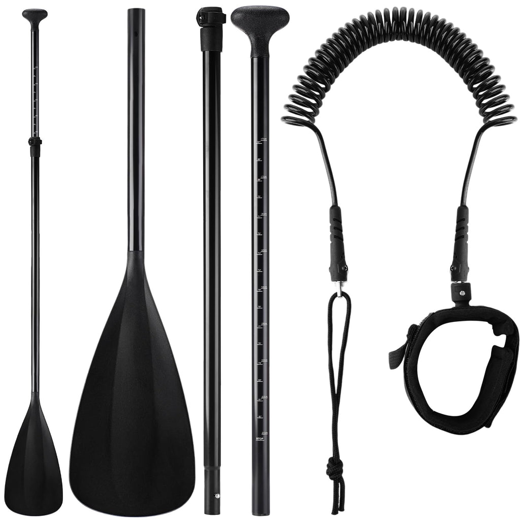 3 Pieces Paddle Board Paddle with Leash Detachable Aluminum Alloy Shaft E10501