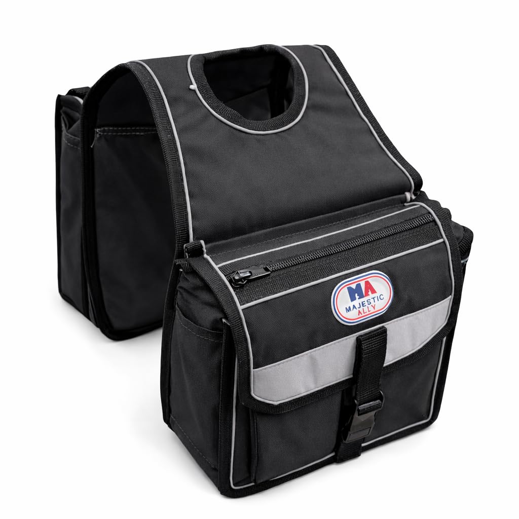 4-Piece Nylon Saddle Bag Set with Horn Bag, Cantle Bag & Pommel Bag I5660