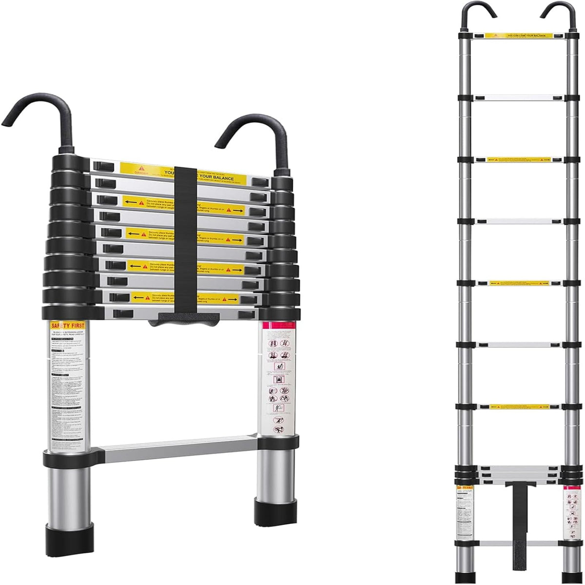 10.5ft Aluminum Telescoping Ladder 330 lbs Capacity M157