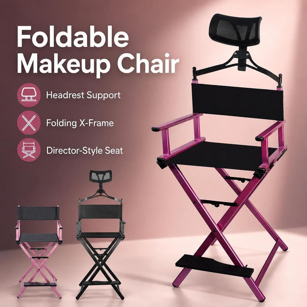 Foldable Adjustable Height Director Chair with Headrest N979