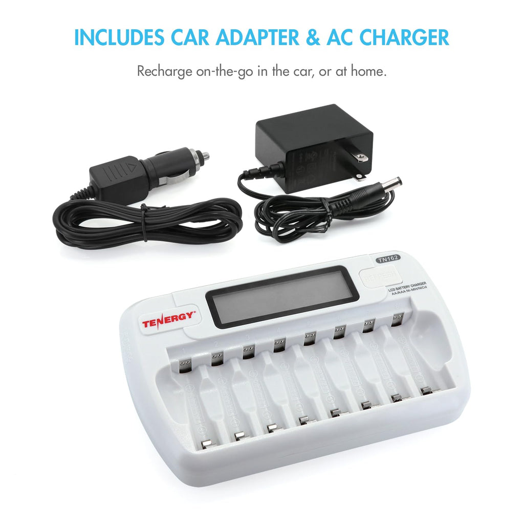 8-Bay Smart LCD Battery Charger for AA/AAA NiMH/NiCd Batteries I337735