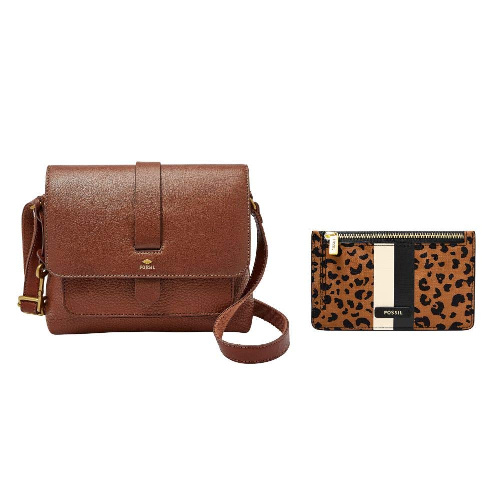 Brown Leather Small Crossbody Handbag J361000