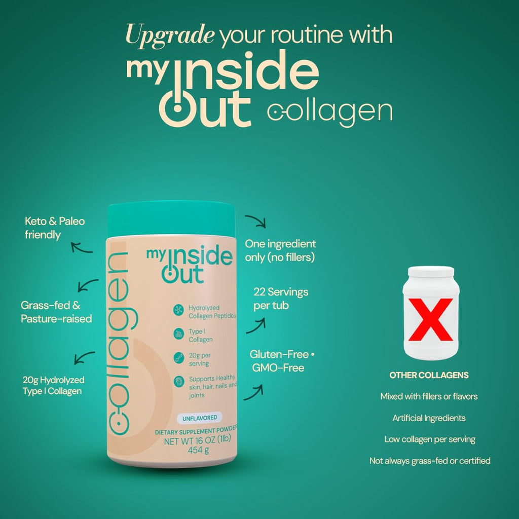 Hydrolyzed Bovine Collagen Peptides Powder, Grass Fed, Unflavored, 16 oz X5671