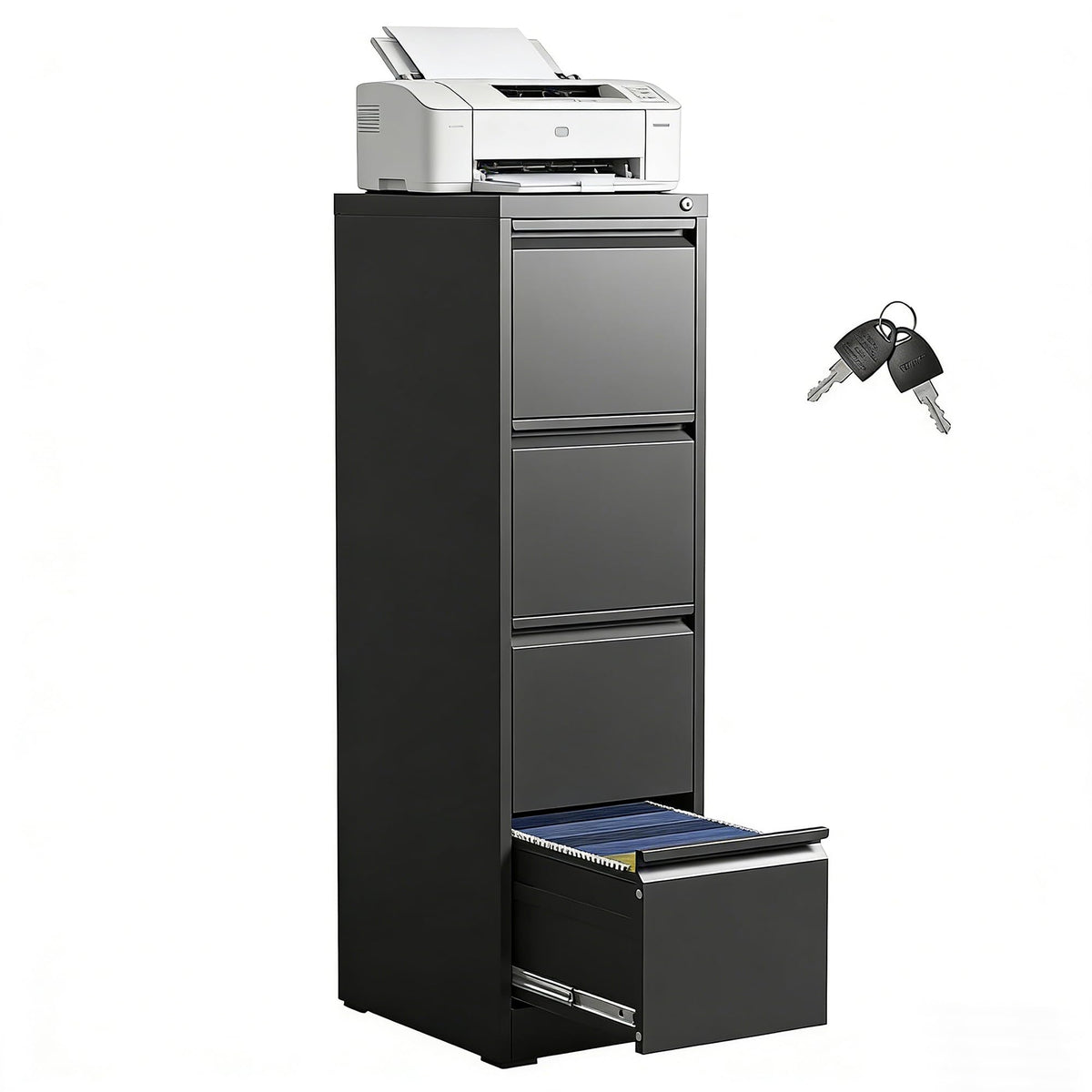 4 Drawer Metal File Cabinet with Lock K563