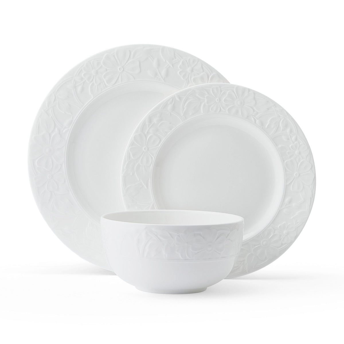 White 12 Piece Bone China Dinnerware Set Z4848