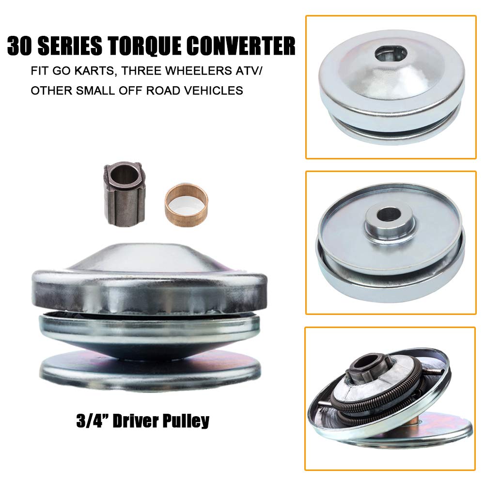 6.5 HP Torque Converter Clutch Driver Pulley 3/4" Bore 10T D1076