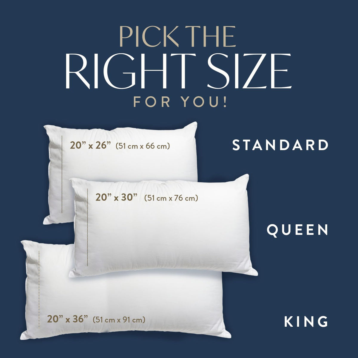 100% Cotton King Size Bed Pillows Set of 2 K316