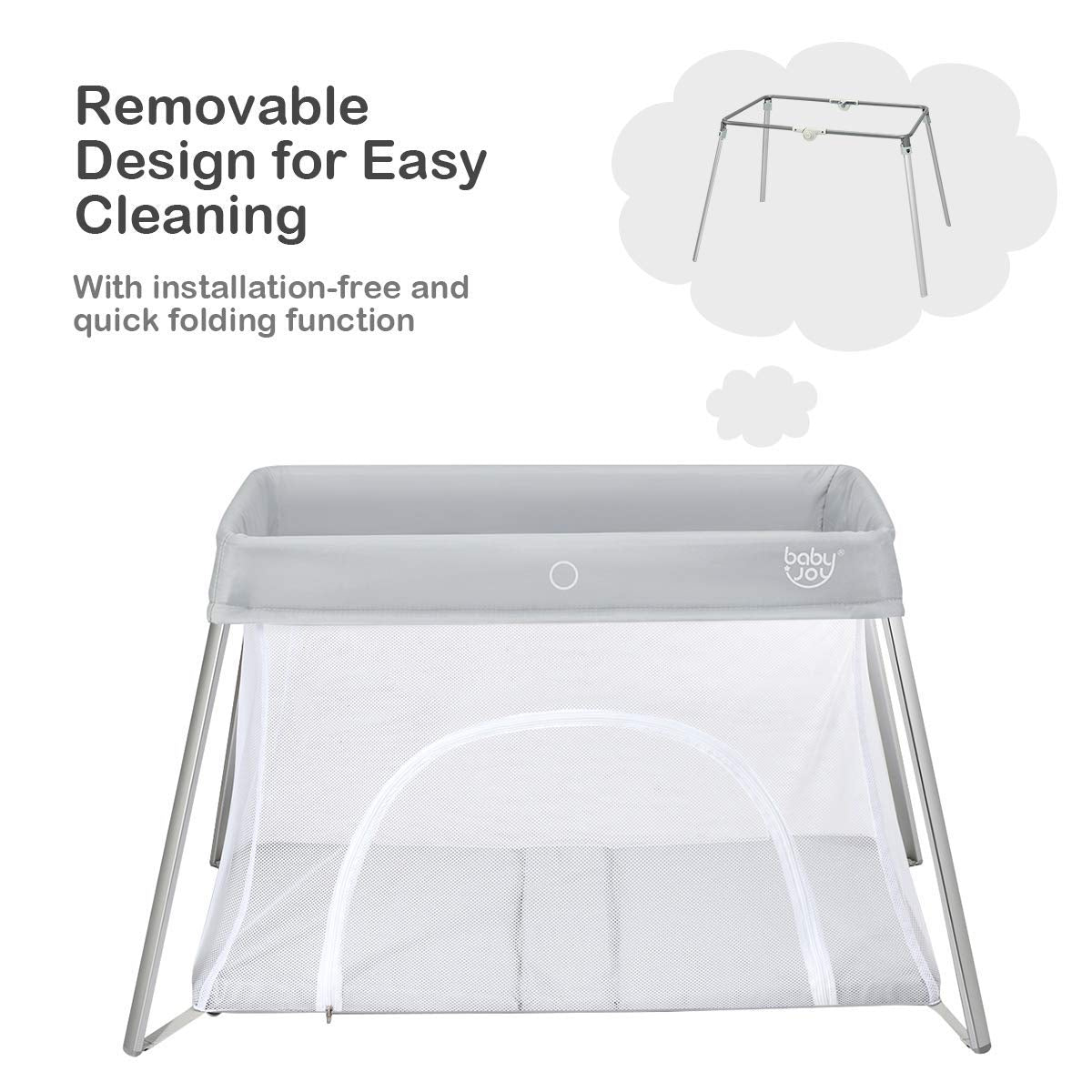 2 in 1 Portable Baby Playard with Mattress and Carry Bag X262683