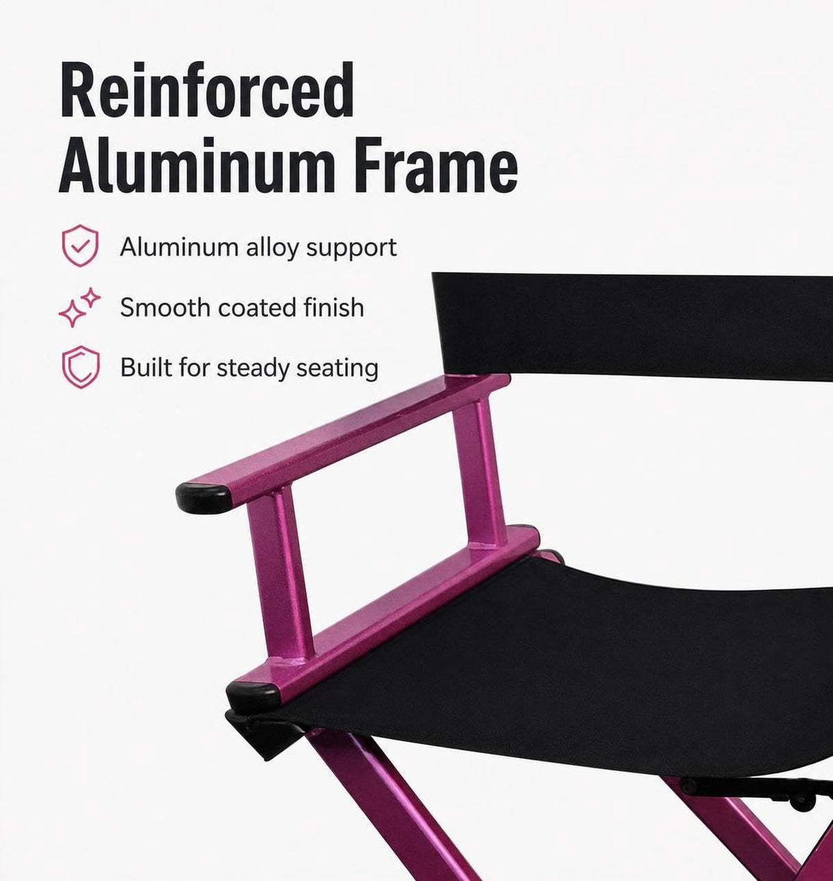 Foldable Adjustable Height Director Chair with Headrest N979