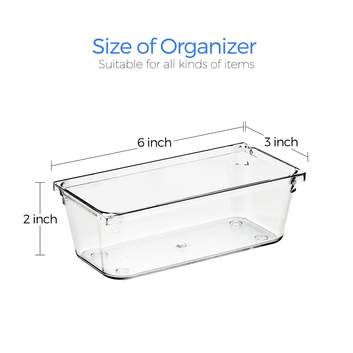 6 Pack Plastic Drawer Organizer S384