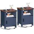 Dark Blue 18-Inch Fluted Nightstand Set of 2 G91856