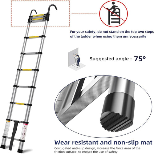 10.5ft Aluminum Telescoping Ladder 330 lbs Capacity M157