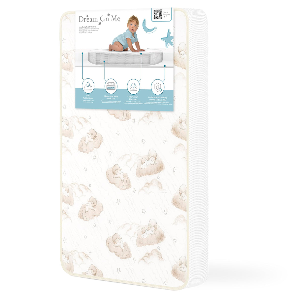 2-in-1 Dual-Sided Mini Crib Mattress S4824