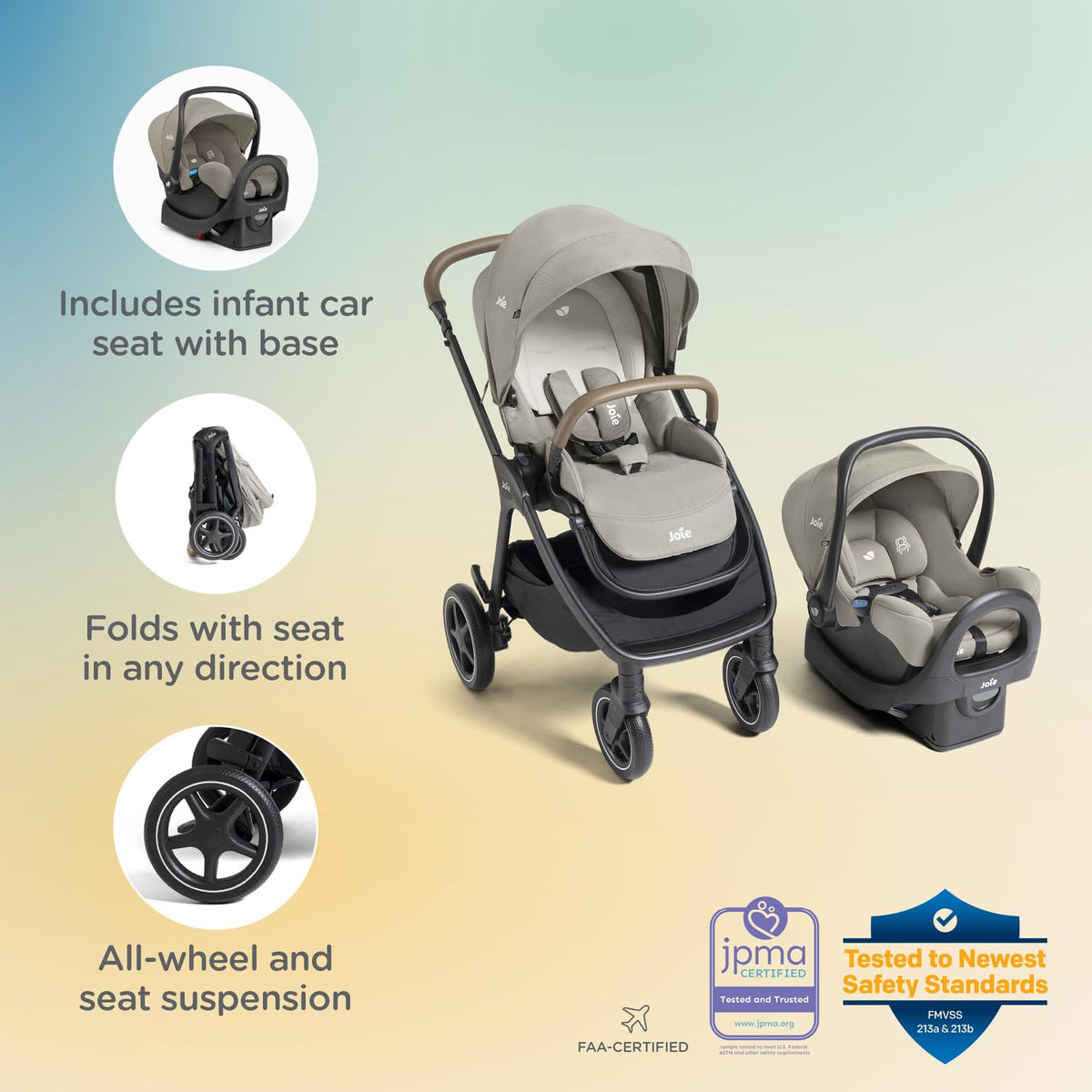 4-in-1 Stroller & Lightweight Car Seat Travel System Z334351