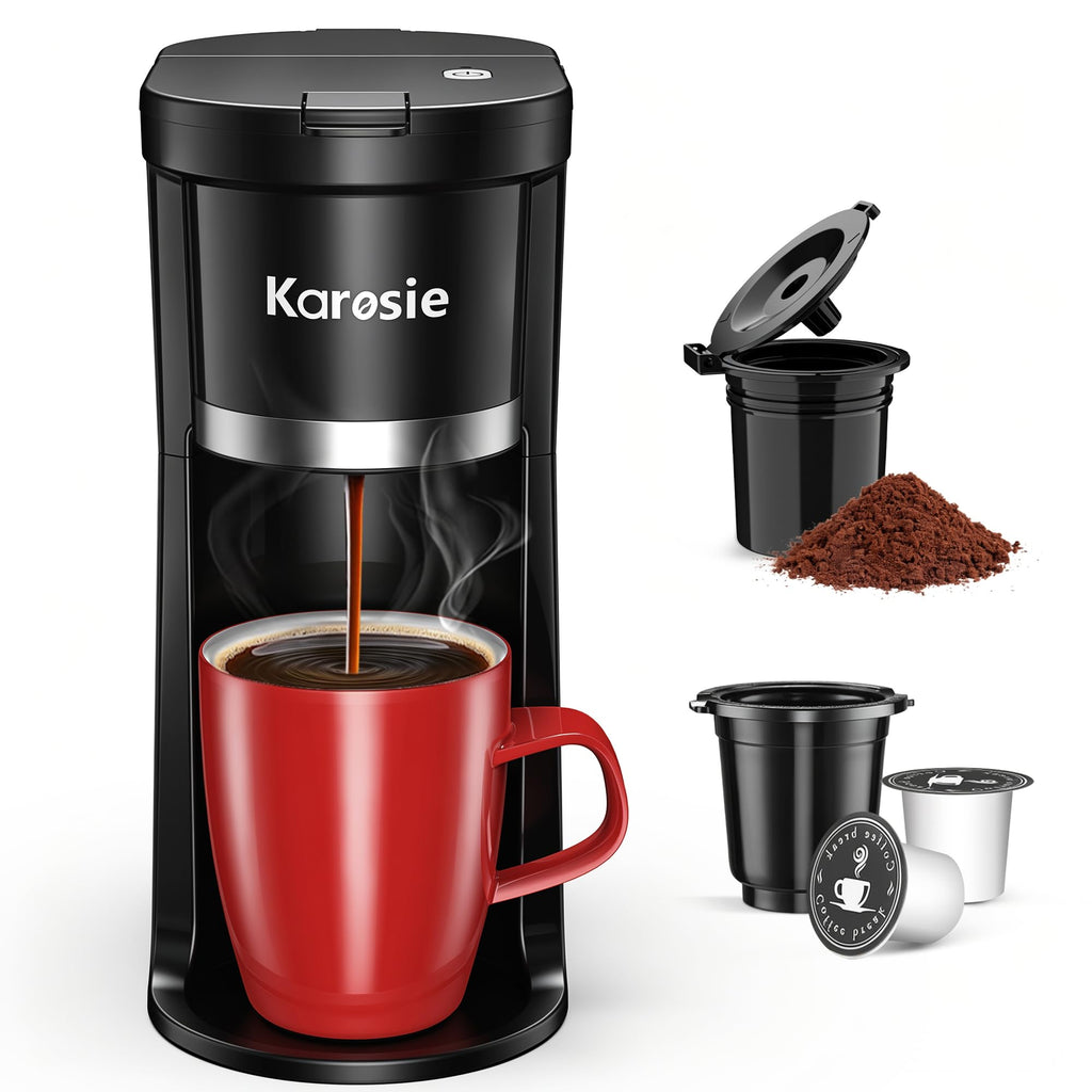 Single Serve Coffee Maker, 6-12 Oz, Black M689