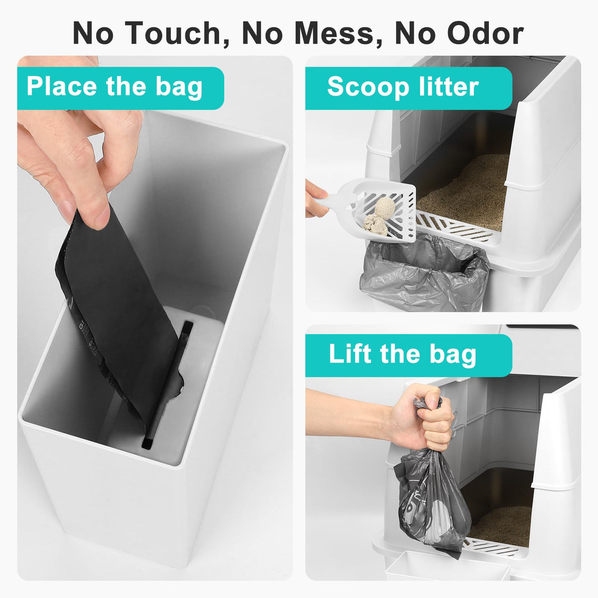 XL Stainless Steel Litter Box with Lid D95869
