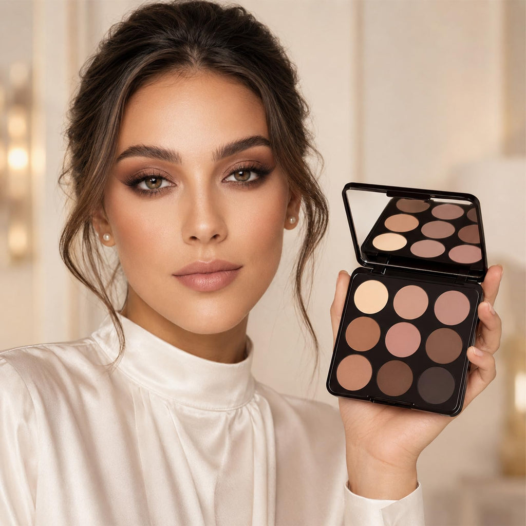 Neutral Nude 9 Colors Matte Eyeshadow Palette with Mirror R35644