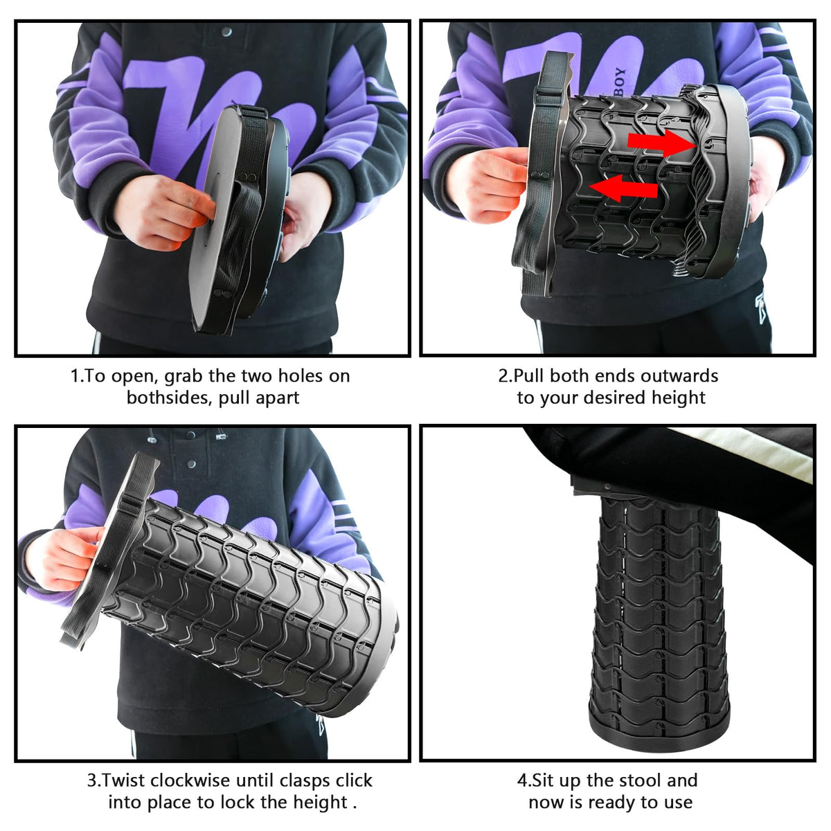 Black Folding Stool Q221929