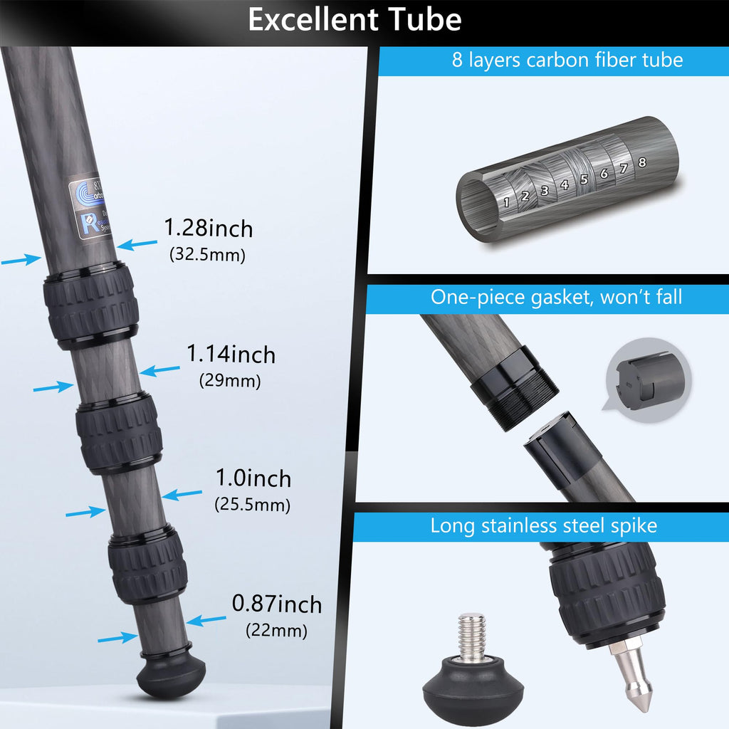 Carbon Fiber 32mm Tube Camera Tripod with 65mm Bowl Adapter B34958
