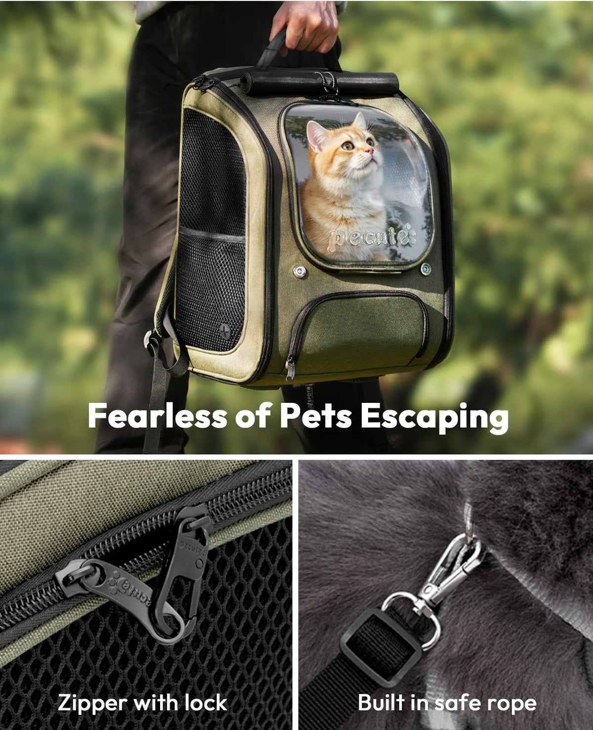 Green Cat Backpack Carrier L951