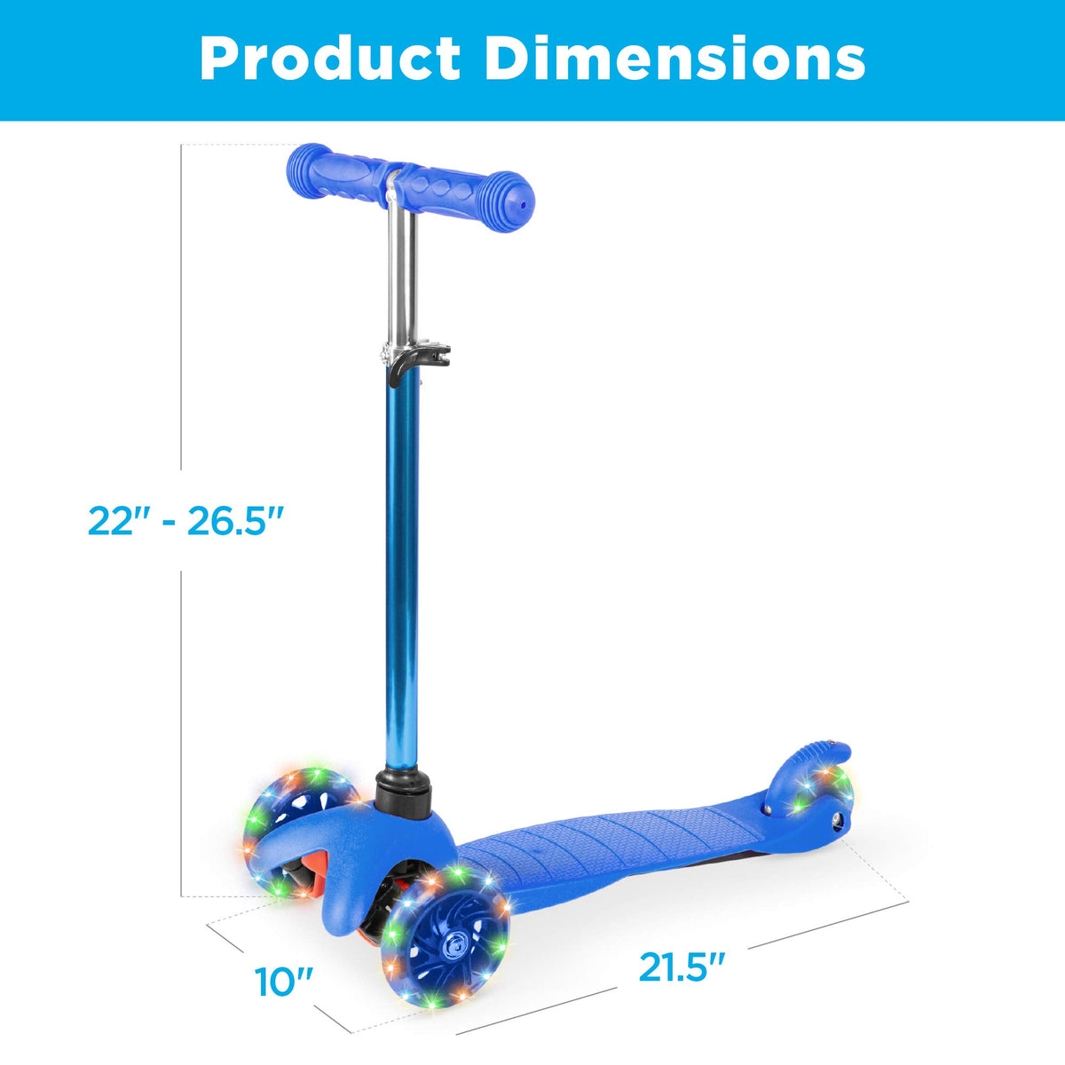Kids 3-Wheel Scooter with LED Light-Up Wheels B923275