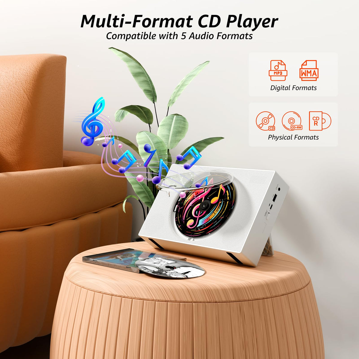 Portable CD Player Boombox with Bluetooth FM Radio F441668