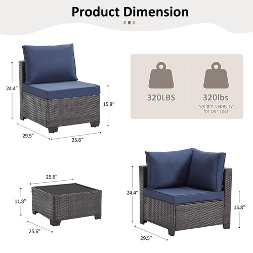 3 Piece Outdoor Wicker Patio Furniture Set Y372
